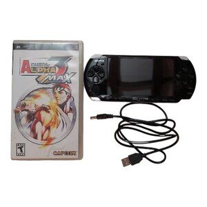 Tested Sony PSP-3000 Black Handheld Console w/ Street Fighter Alpha 3 MAX